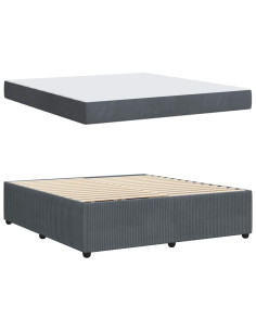 Struttura del letto Grigio scuro 180 x 200 cm Tessuto