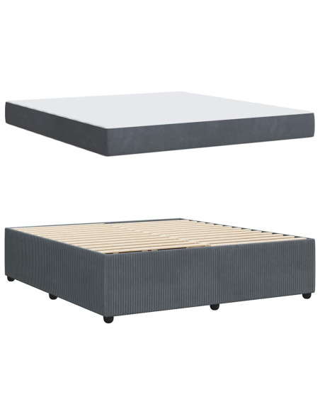 Struttura letto con materasso Grigio scuro 180 x 200 cm Velluto