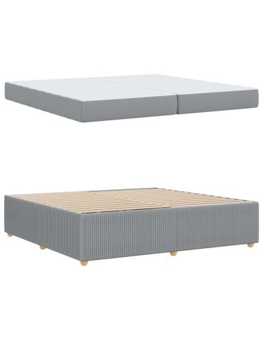 Struttura del letto Grigio chiaro 200 x 200 cm Tessuto