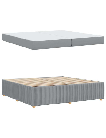 Struttura del letto Grigio chiaro 200 x 200 cm Tessuto