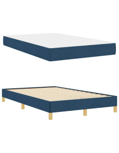 Letto a molle con materasso Blu 120 x 200 cm Tessuto