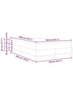 Letto a molle con materasso Blu 140 x 200 cm Tessuto