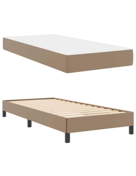 Letto Altro Cappuccino 90 x 190 cm Pelle sintetica