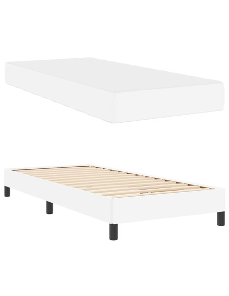 Letto Altro Bianco Puro 100 x 200 cm Pelle sintetica