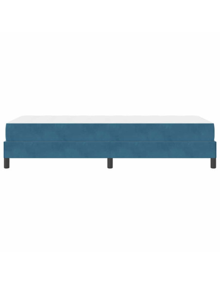 Letto box spring con materasso Blu Scuro 90 x 200 cm Velluto