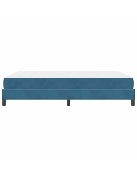 Letto box spring con materasso Blu Scuro 140 x 200 cm Velluto