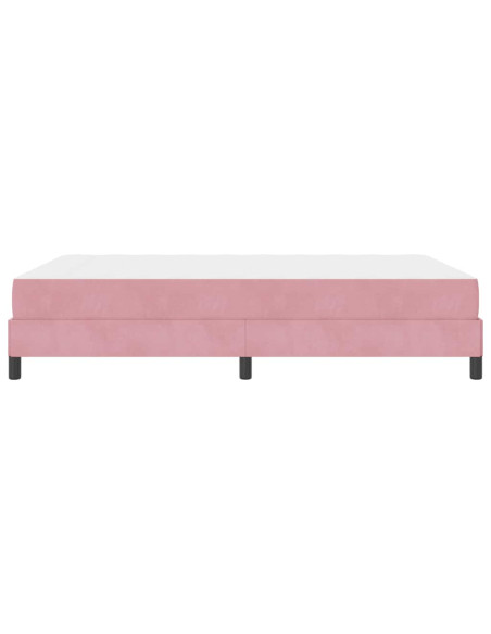Letto box spring con materasso Rosa 140 x 200 cm Velluto
