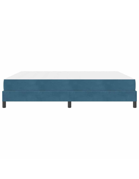 Letto box spring con materasso Blu Scuro 180 x 200 cm Velluto