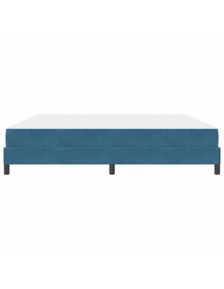 Letto box spring con materasso Blu Scuro 200 x 200 cm Velluto
