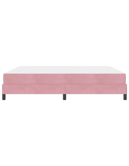 Letto box spring con materasso Rosa 180 x 220 cm Velluto