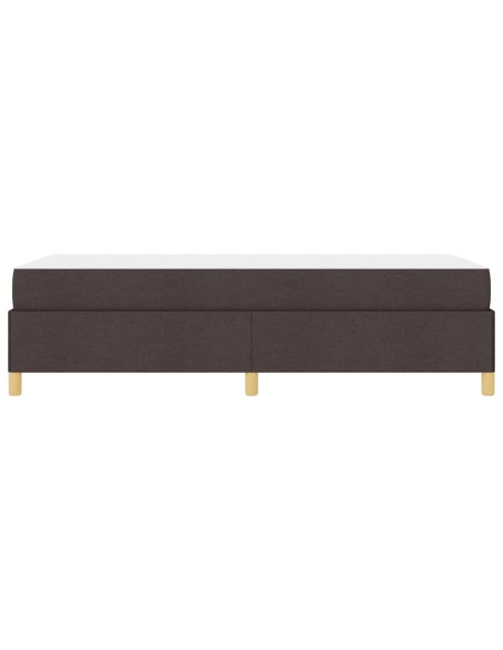 Letto a molle Altro Marrone scuro e Bianco 100 x 200 cm Tessuto