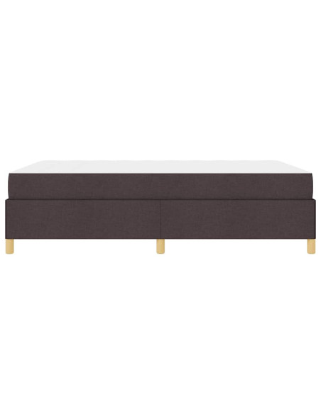 Letto a molle Altro Marrone scuro e Bianco 140 x 190 cm Tessuto