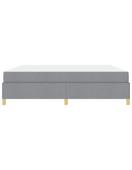 Letto a molle Altro Grigio chiaro e Bianco 200 x 200 cm Tessuto