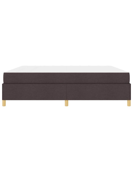 Letto a molle Altro Marrone scuro e Bianco 200 x 200 cm Tessuto