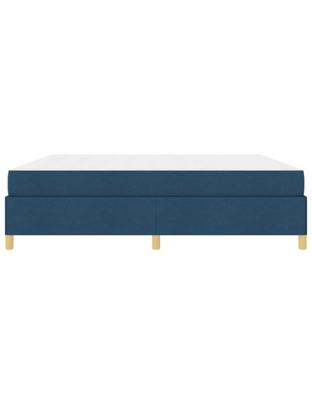 Letto a molle Blu e blu scuro e bianco 200 x 200 cm Tessuto