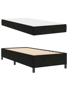 Struttura del letto con materasso Nero 80 x 200 cm Tessuto