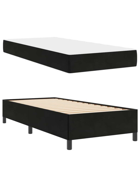 Struttura del letto con materasso Nero 80 x 200 cm Tessuto