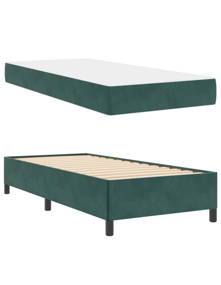 Struttura del letto Verde Scuro 90 x 190 cm Tessuto