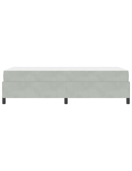 Struttura del letto Bianco e Grigio chiaro 100 x 200 cm Velluto