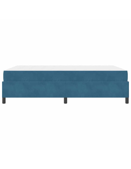 Struttura del letto Blu scuro e bianco 140 x 190 cm Velluto