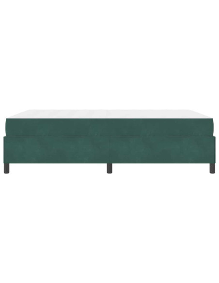 Struttura del letto Verde scuro e bianco 140 x 200 cm Velluto