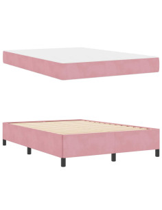 Struttura del letto con materasso Rosa 160 x 200 cm Tessuto