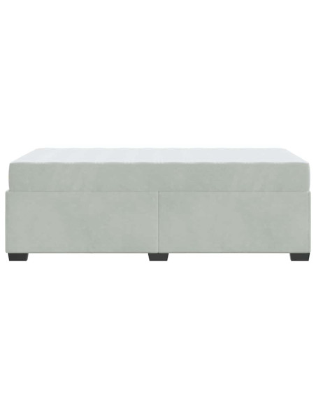 Struttura letto con materasso Grigio chiaro 90 x 200 cm Velluto
