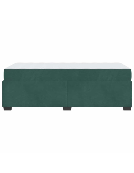 Struttura letto con materasso Verde scuro 100 x 200 cm Velluto