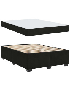 Struttura del letto con materasso Nero 140 x 200 cm Tessuto