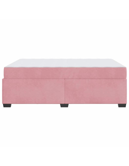 Struttura letto con materasso Altro Rosa 140 x 200 cm Velluto