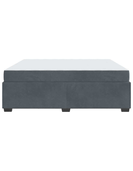 Struttura letto con materasso Grigio scuro 180 x 200 cm Velluto