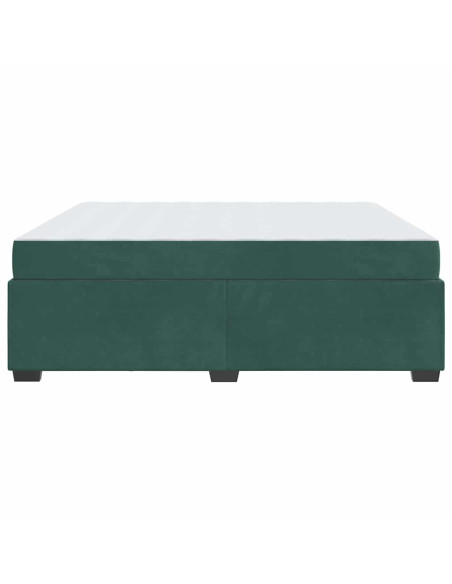 Struttura letto con materasso Verde scuro 180 x 200 cm Velluto