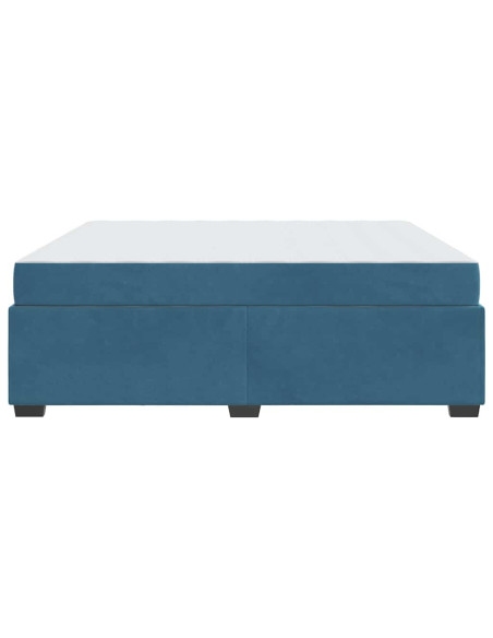 Struttura letto con materasso Blu scuro 180 x 200 cm Velluto