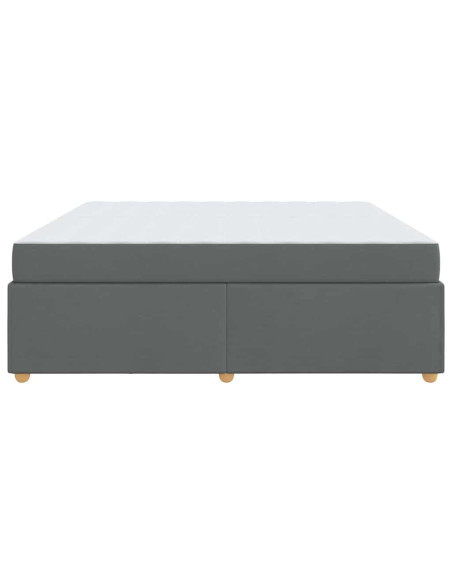 Struttura letto con materasso Grigio scuro 200 x 200 cm Tessuto