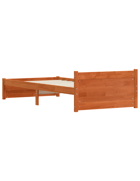 Struttura del letto con testiera Cera marrone 100 x 200 cm