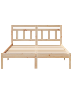 Struttura del letto Marrone 140 x 190 cm Pino massello