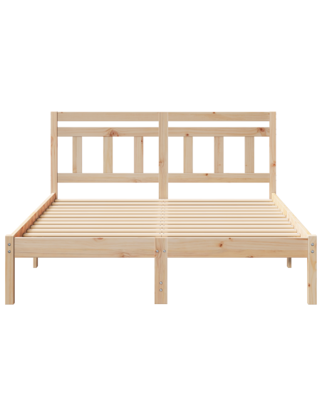 Struttura del letto Marrone 140 x 190 cm Legno di pino massello