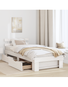 Struttura del letto Bianco 90 x 200 cm Pino massello