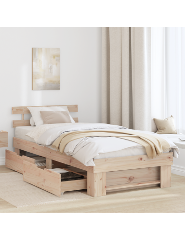 Struttura del letto Naturale 90 x 190 cm Pino massello