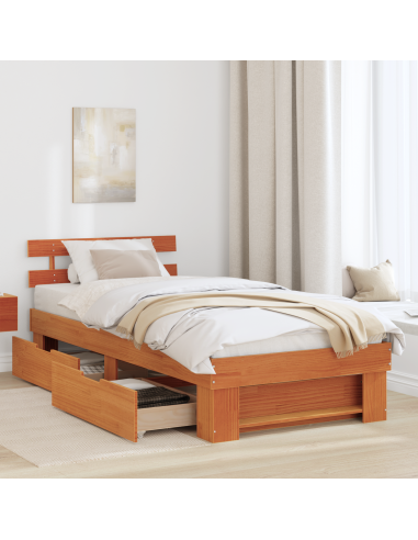 Struttura del letto Marrone cerato 75 x 190 cm Pino massello