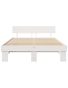 Struttura del letto Bianco 150 x 200 cm Pino massello