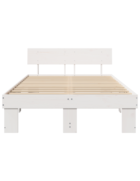 Struttura del letto Bianco 140 x 190 cm Legno di pino massello