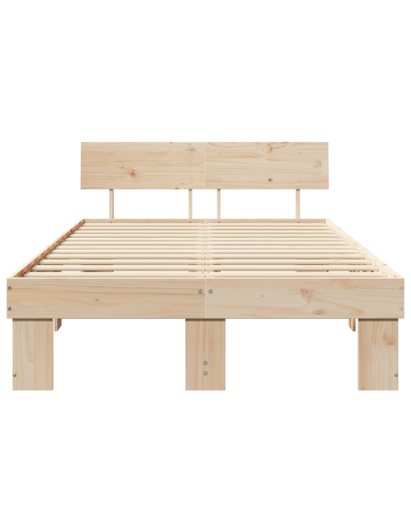 Struttura del letto Marrone 135 x 190 cm Legno di pino massello