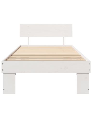 Struttura del letto Bianco 90 x 190 cm Pino massello