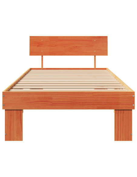 Struttura del letto con testiera Cera marrone 75 x 190 cm