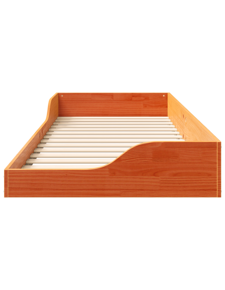 Struttura letto a terra Cera marrone 80 x 220 cm