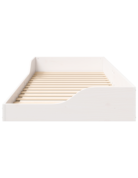 Struttura letto a terra Bianco 90 x 220 cm
