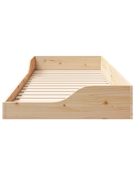 Struttura del letto Marrone 100 x 220 cm Pino massello