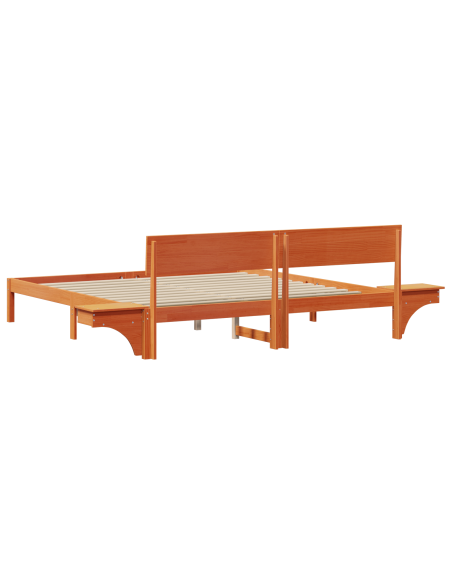 Rete letto con comodini con testiera Cera marrone 180 x 200 cm