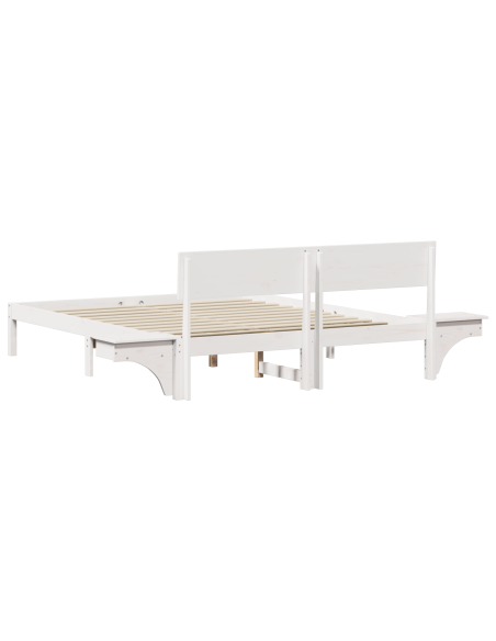 Rete letto con comodini con testiera Bianco 150 x 200 cm